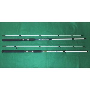 Lot of 2 Shakespeare Tiger Spinning & Zebco Silver Hawk 7FT 2-piece Fishing Rods